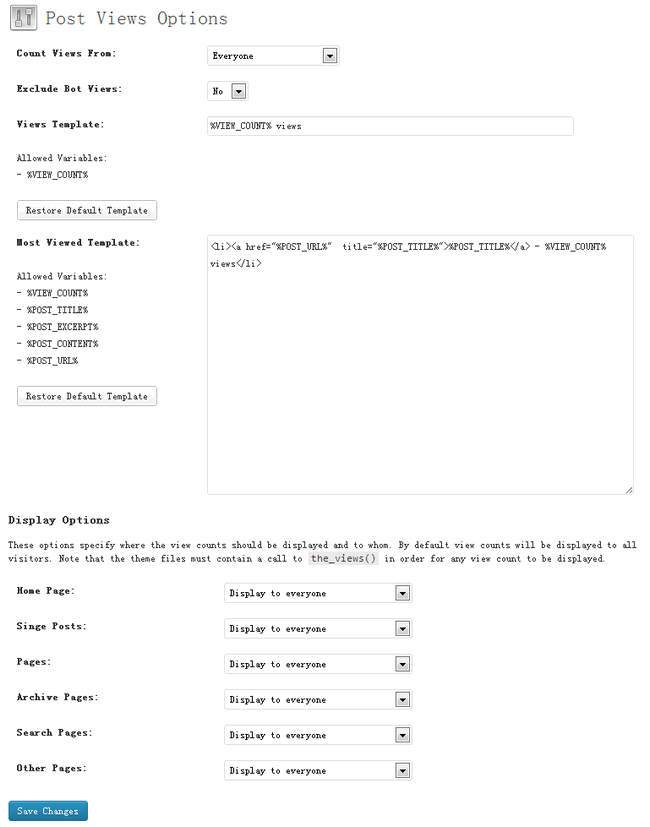2022 WP Postviews v1.6.1 浏览次数统计插件