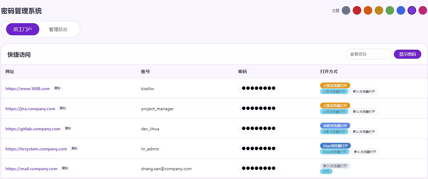 网页密码管理系统html源码-1